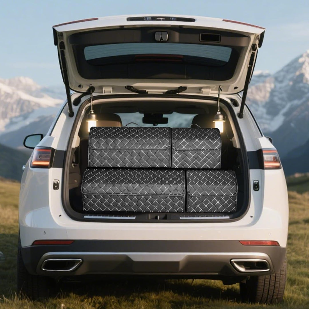 Ergocar Kofferraum Organizer Luxus-PU-Leder Aufbewahrungstasche Organizer Wasserdicht Faltbar Koffer