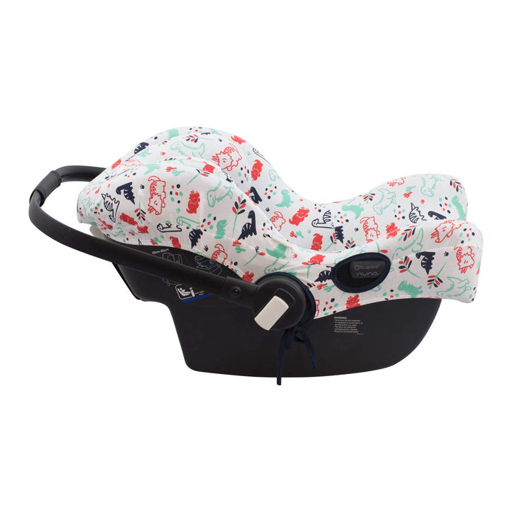 JYOKO KIDS Bezug für Autositz kompatibel mit Bugaboo Nuna by Turtle, aus Baumwolle (Dino Party), Din