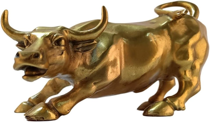 WANLIAN Wall Street Bull Statue Bronze Bull Skulptur Home Decoration Repräsentiert Leben Glück Feng