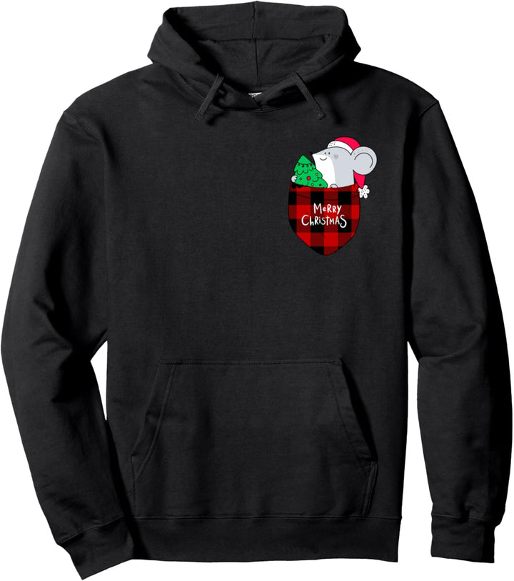 Niedliche karierte Tasche der niedlichen Weihnachtsmaus für Pullover Hoodie