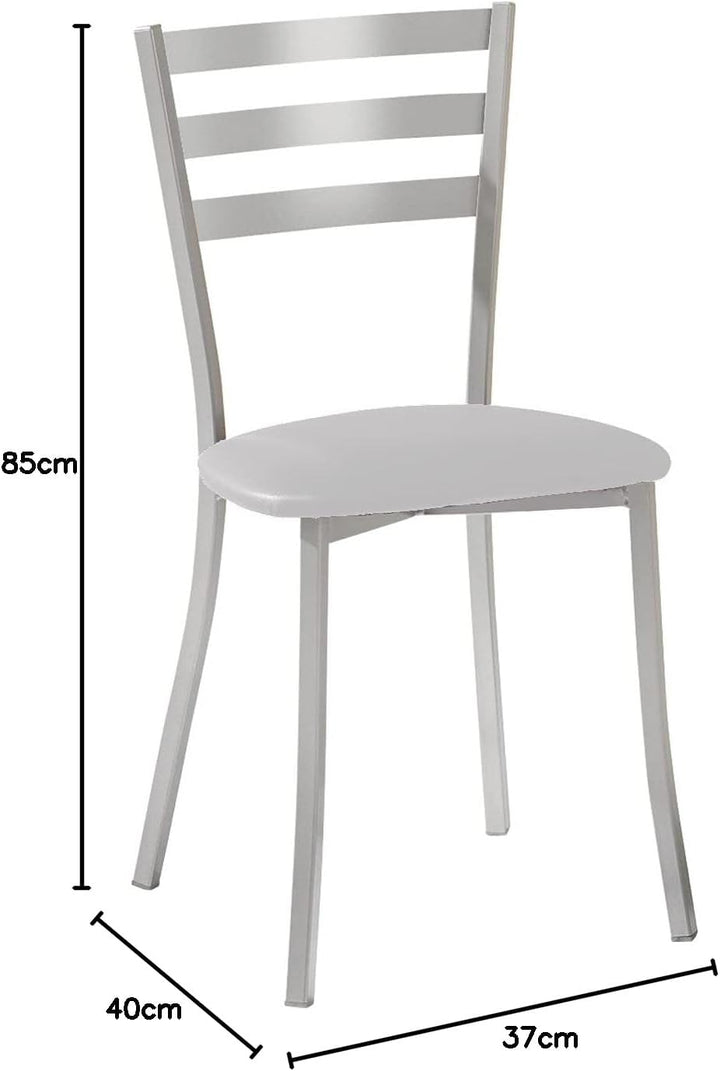 ASTIMESA SCRRGR Zwei Küchenstühle, Kunstleder,Metall, grau, Altura de asiento 45 cms