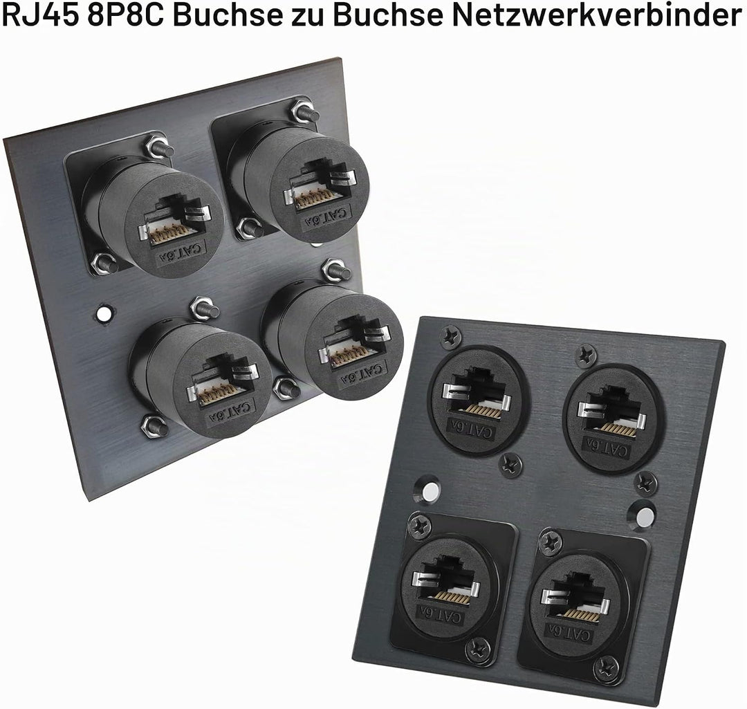 QIANRENON RJ45 Panel Montage Adapter Geschirmt RJ45 8P8C Buchse auf Buchse Netzwerk Steckverbinder C
