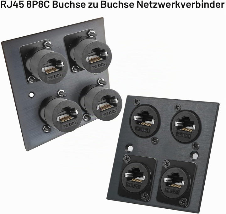QIANRENON RJ45 Panel Montage Adapter Geschirmt RJ45 8P8C Buchse auf Buchse Netzwerk Steckverbinder C