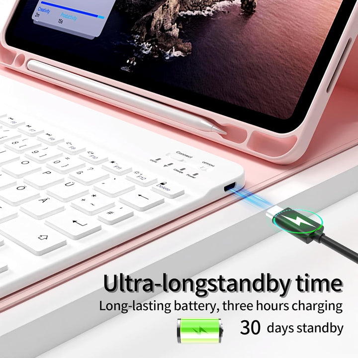 Hülle mit Tastatur für iPad Pro 11 4. / 3. / 2. Generation 2022/2021/2020 mit stifthalter, Magnetisc