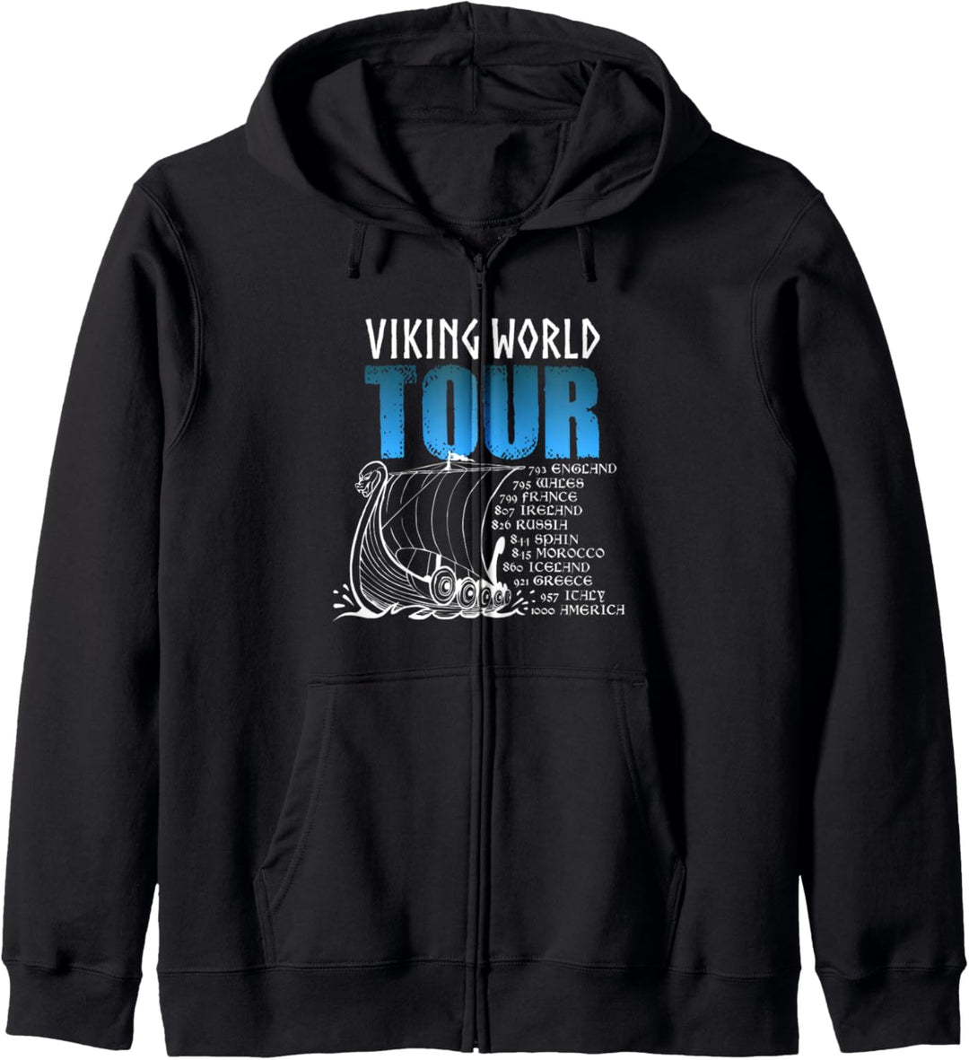 Viking World Tour Geschenk für einen echten Wikinger Kapuzenjacke