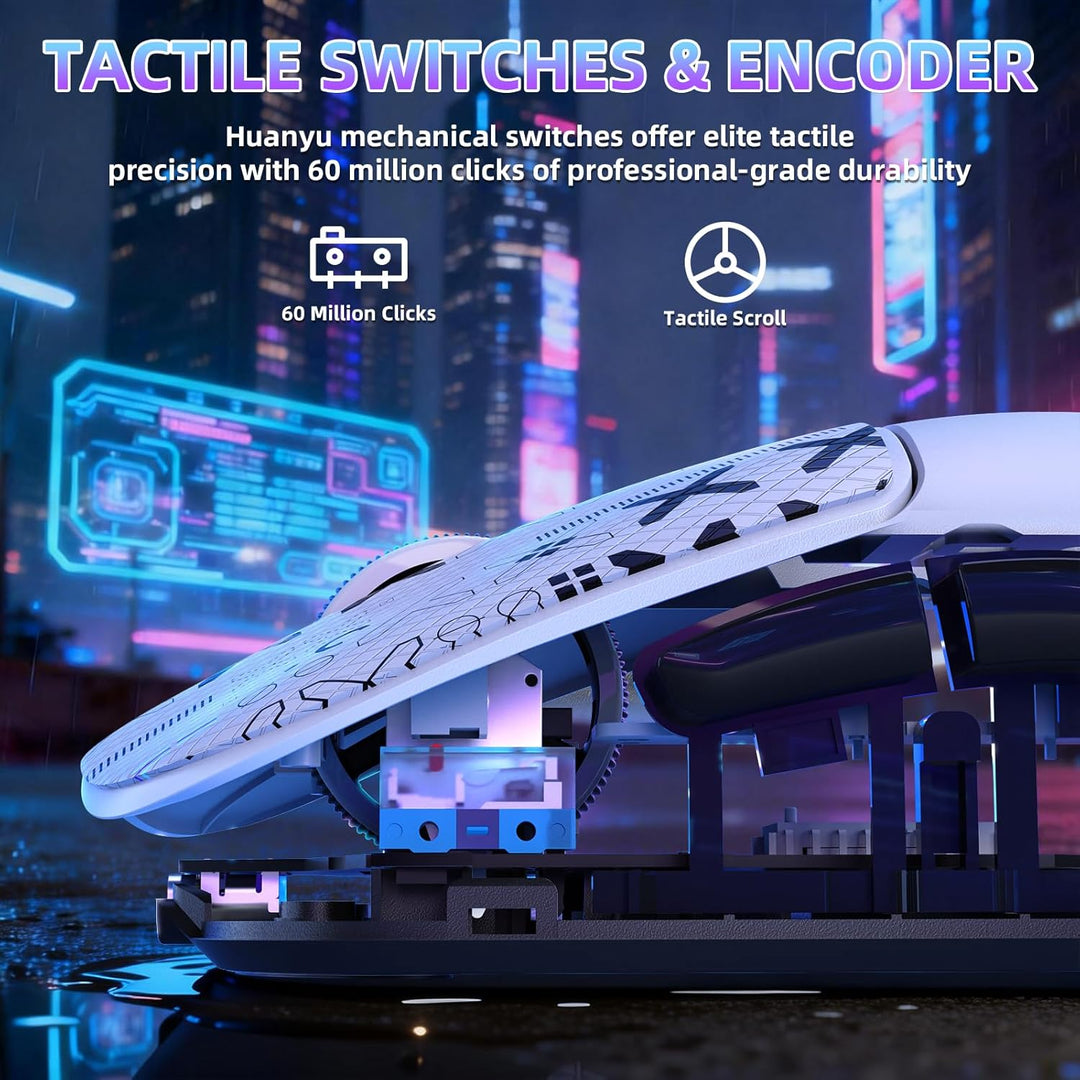 ZIYOU LANG×MAGIC-REFINER AJ199 Kabellose Gaming Maus Leicht, 49g Tri-Modus 2.4G/BT/Kabel, PixArt PAW