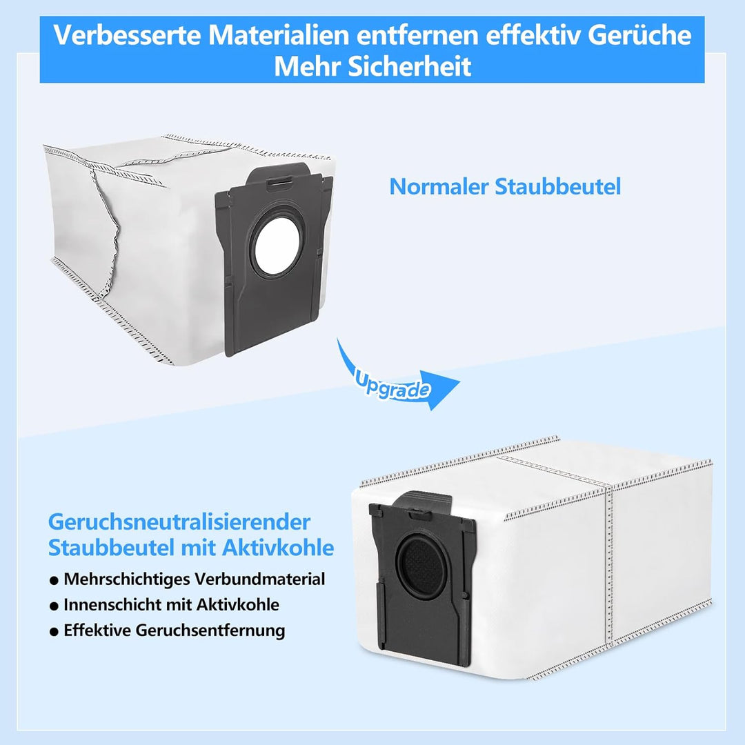 12 Stück Kohlestaubbeutel für Dreame L10s Ultra Gen 2, L10s Pro Ultra Heat, Aqua10 Ultra, X30/X40/X5