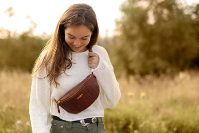 Gusti Gürteltasche Leder - Annabelle Damen und Herren Gürteltasche Bauchtasche Handtasche Ledertasch