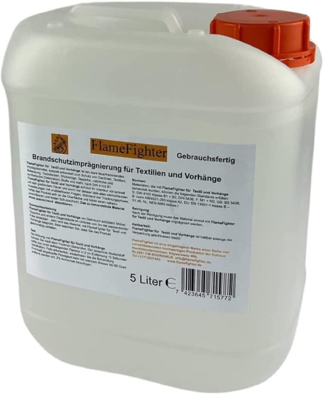 FlameFighter - 5 Liter Brandschutzimprägnierung Textilien und Vorhänge - Brandausbreitungstest besta