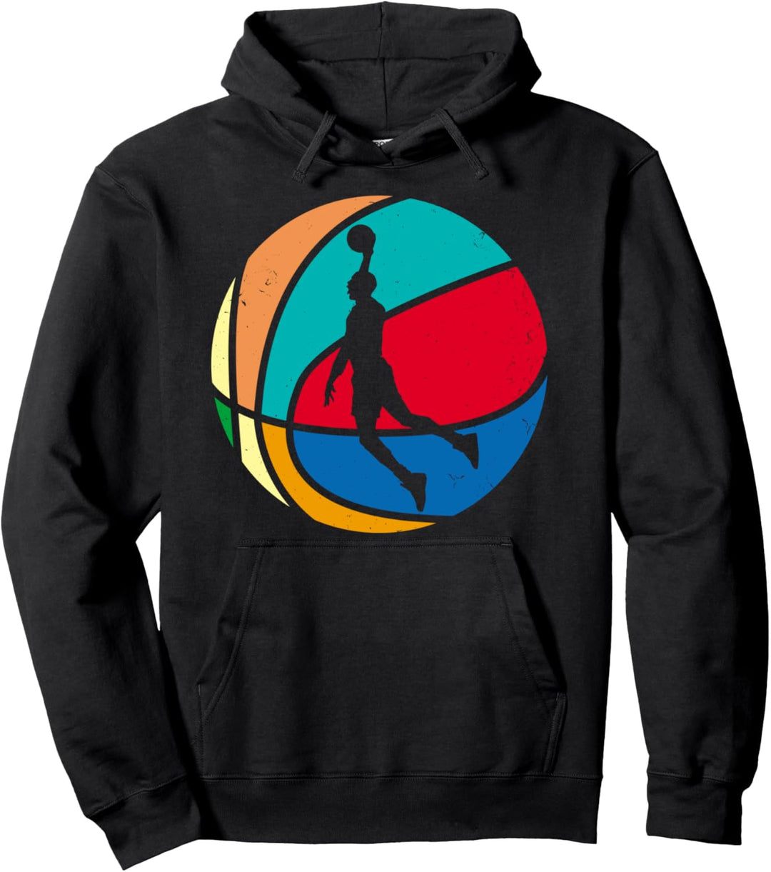 Basketballer Retro 70er 80er Basketballdesign Dunking Pullover Hoodie