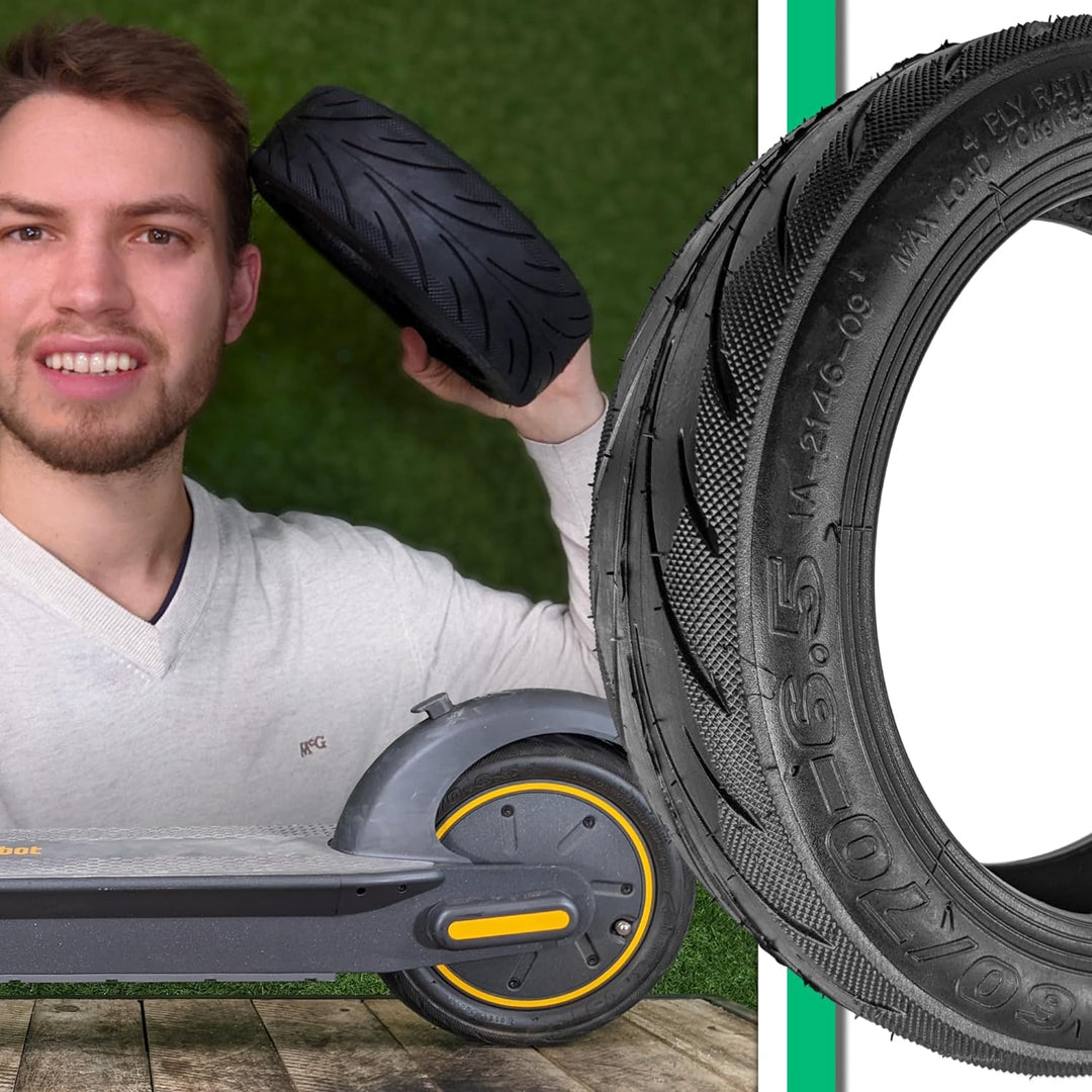MOOVMOOV Ninebot G30 Max Tubeless 60/70-6.5 Reifen mit Pannengel und schlauchlosem Ventil – 10 Zoll