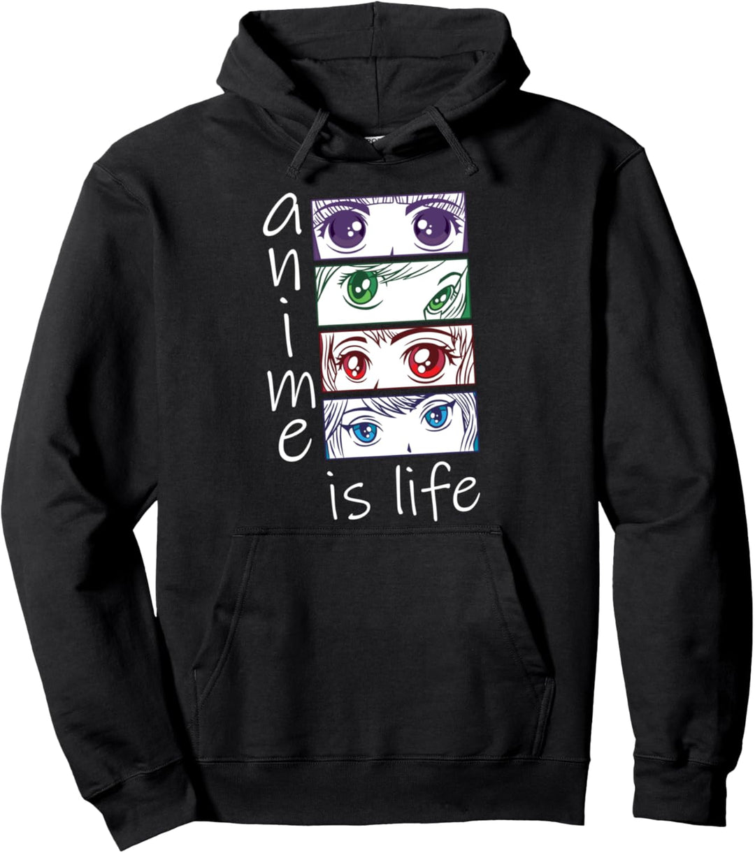 Anime Is Life Japanische Anime Eyes Manga Geschenk Otaku Pullover Hoodie