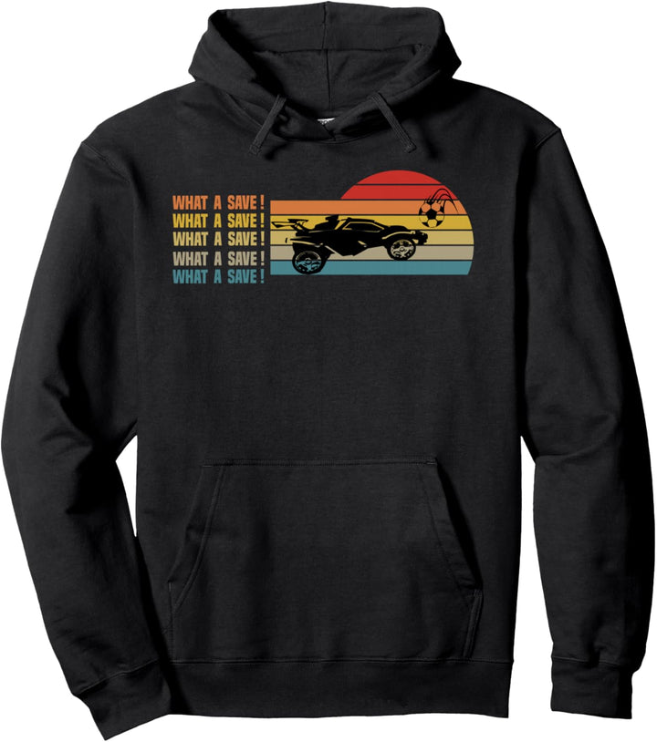 Was für eine Rettung Vintage Retro Rocket Soccer Car League Pullover Hoodie