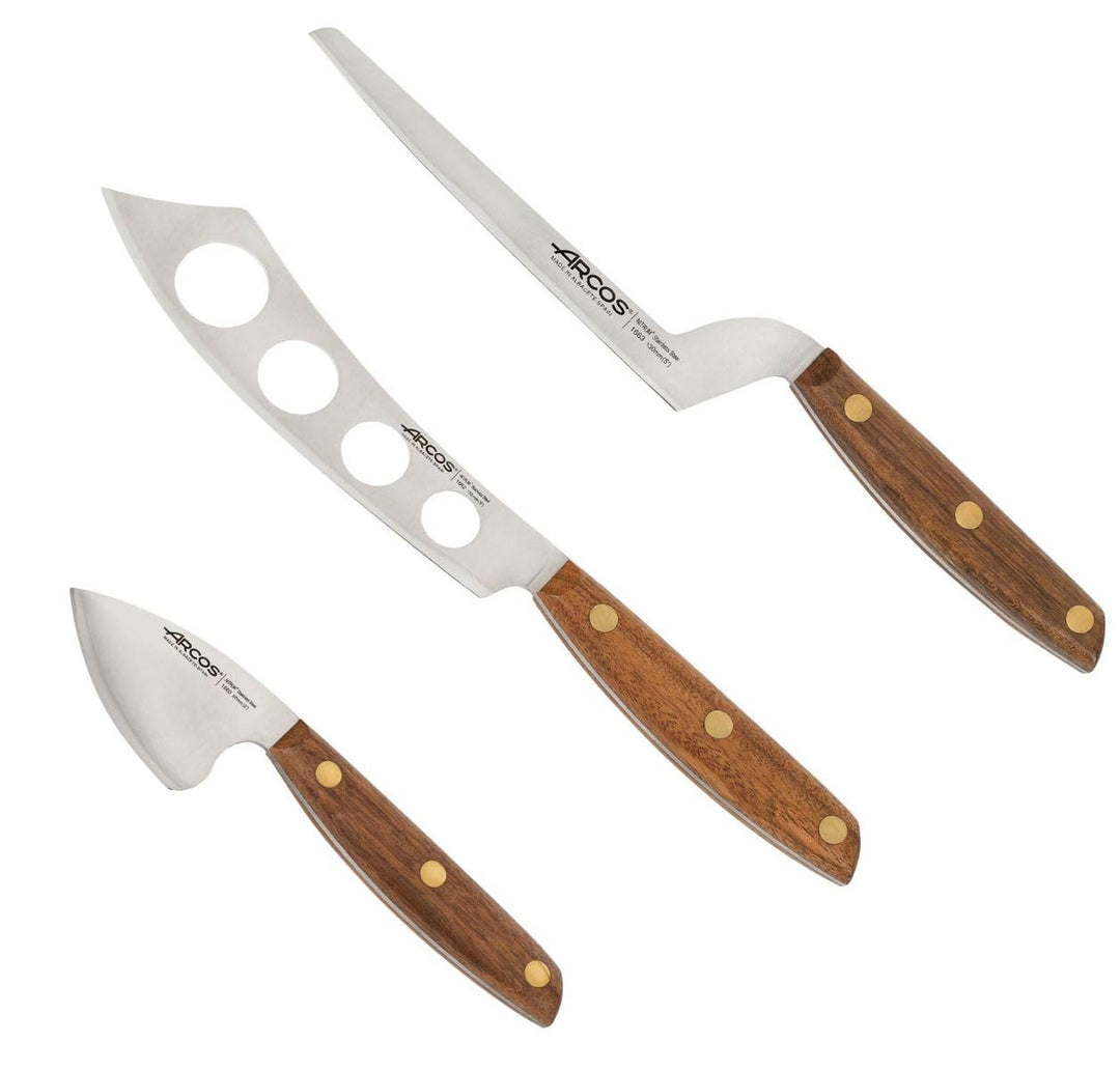 Arcos Serie Nordika - Set 3 Käsemesser - Edelstahl NITRUM - Ovengkol Holzgriff 100% natürlicher FSC
