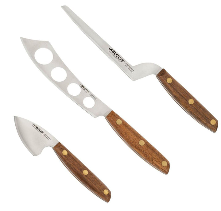 Arcos Serie Nordika - Set 3 Käsemesser - Edelstahl NITRUM - Ovengkol Holzgriff 100% natürlicher FSC