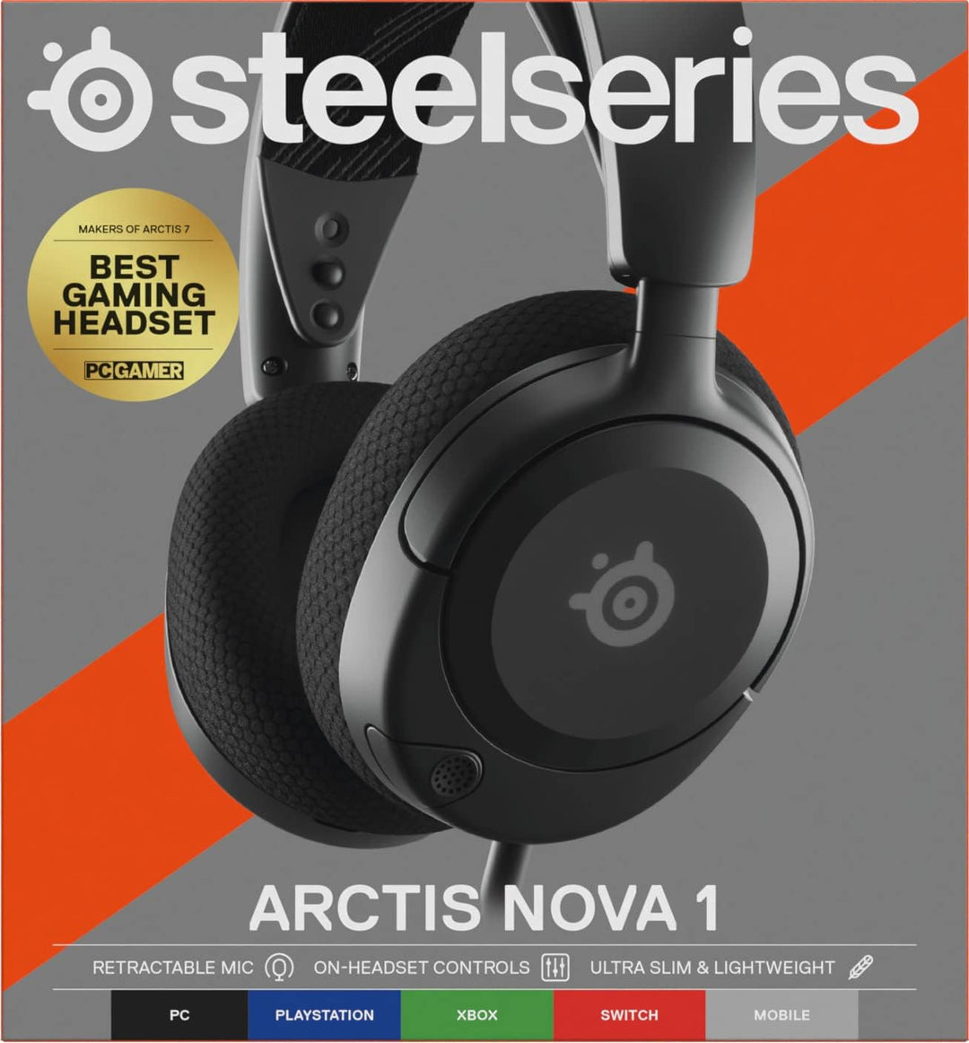SteelSeries Arctis Nova 1 - Multi-System Gaming-Headset – Hi-Fi-Treiber – 360° Surround-Sound – AirW
