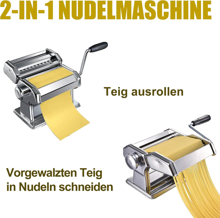 Manuelle Nudelmaschine, Split Pasta Maker, Edelstahl Pastamaschine | Aufsätze für Lasagneblätter, Ta