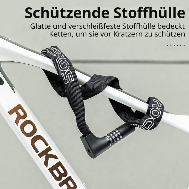 ROCKBROS Fahrradschloss Zahlenschloss mit Zahlen 96CM/17.19mm Hohe Sicherheitsstufe Kettenschloss mi