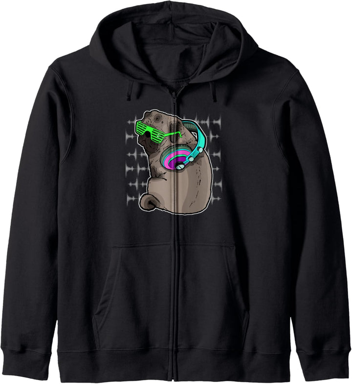 Pug Dj Music Lover Lustiges DJ Musik Geschenk Kapuzenjacke