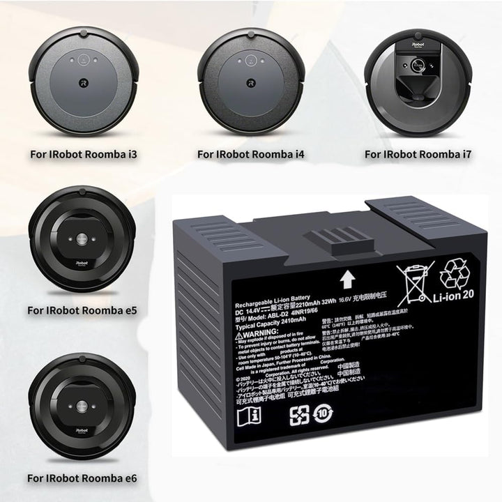 ABL-D2 ABL-D2A Battery for iRobot Roomba j7 i3 i4 i6 i7 i7+ i8 and e5 e6 Series, j7 j7+ j7550 i4 i4+