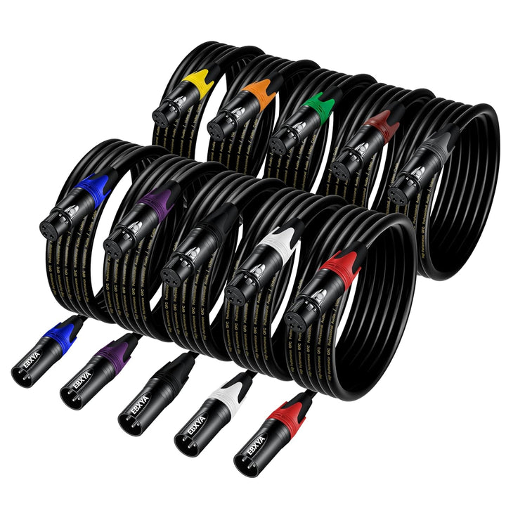 EBXYA XLR-Kabel XLR-auf-XLR-Mikrofonkabel 2M 10 Stück, 3-polig, symmetrisches XLR-Kabel, Stecker auf