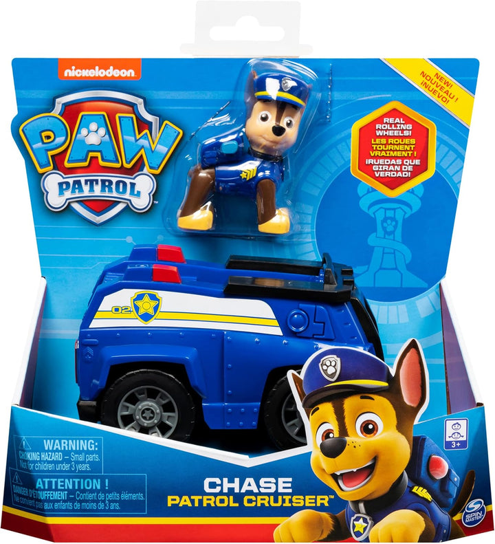 PAW PATROL, Polizei-Fahrzeug mit Chase-Figur (Basic Vehicle/Basis Fahrzeug), Spielzeugauto, ab 3 Jah