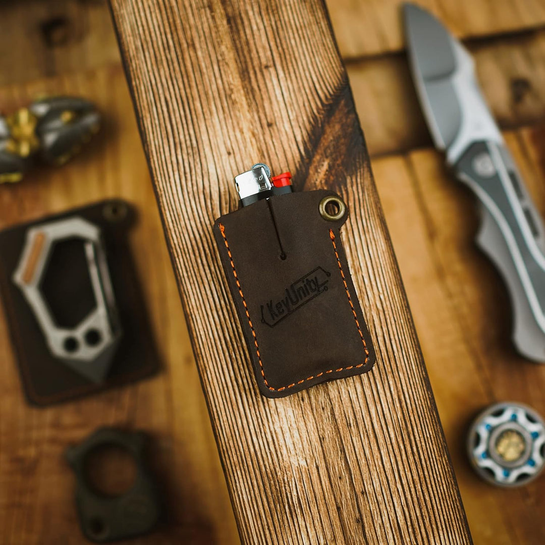 KeyUnity Handgenähte EDC Lederscheide, Kartenhüllen, Tasche Organizer Slip Beutel Ka03, Ka03