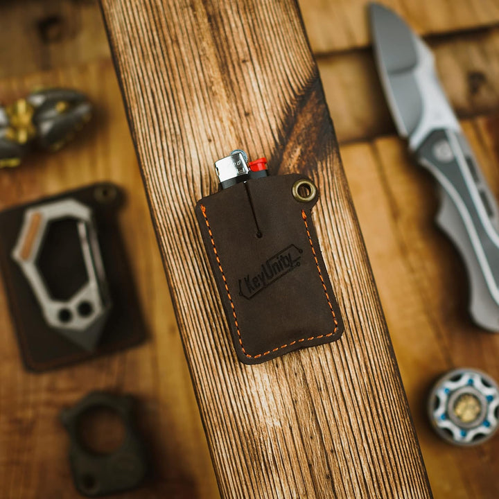 KeyUnity Handgenähte EDC Lederscheide, Kartenhüllen, Tasche Organizer Slip Beutel Ka03, Ka03
