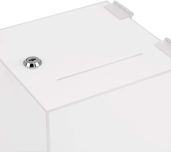 Losbox in 200x200x200mm, aus opalem Acrylglas - Zeigis® / Spendenbox/Aktionsbox/Gewinnspielbox/undur