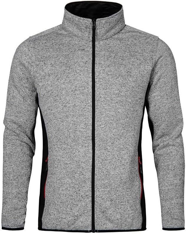 Strick Jacke Workwear Herren, Grau-Melange, M
