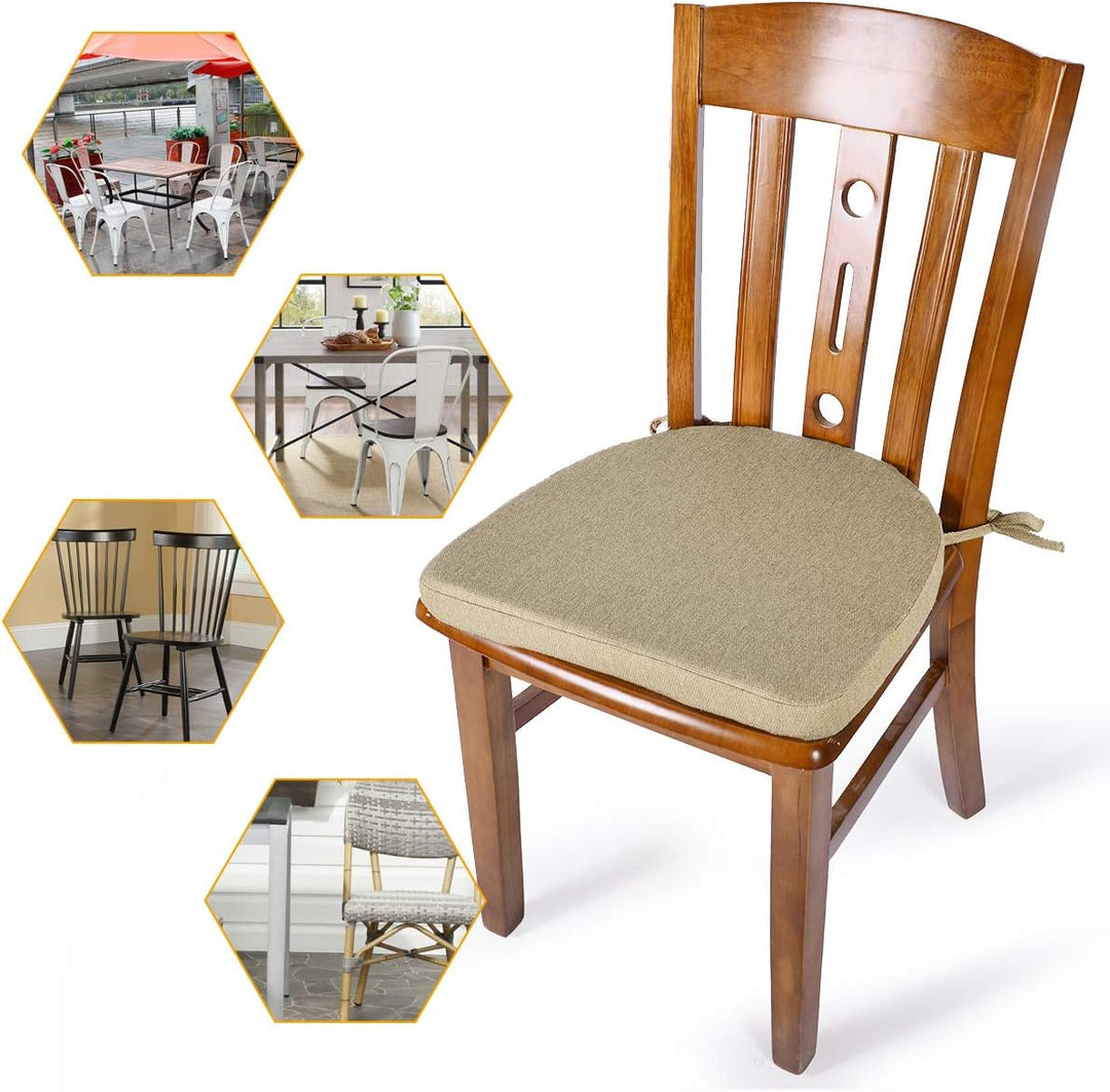 TANYOO 2er Set Sitzkissen Stuhl Waschbares Stuhlkissen mit Bindeband 43 * 41cm Rutschfestes Sitzpols
