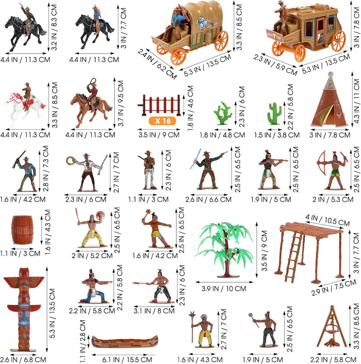 STOBOK Indianer Figuren Modelle: Wilde West Cowboys Figure Playset Set Miniatur Historische Indianer