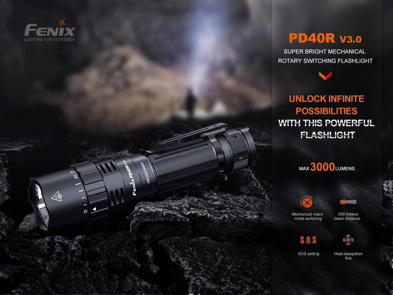 FENIX PD40R v3.0 wiederaufladbare Taschenlampe mit grosser Reichweite