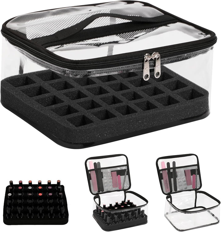 Nagellack Aufbewahrung für 30 Flaschen,Transparenter Nagellack Organizer & Kosmetikkoffer aus spritz