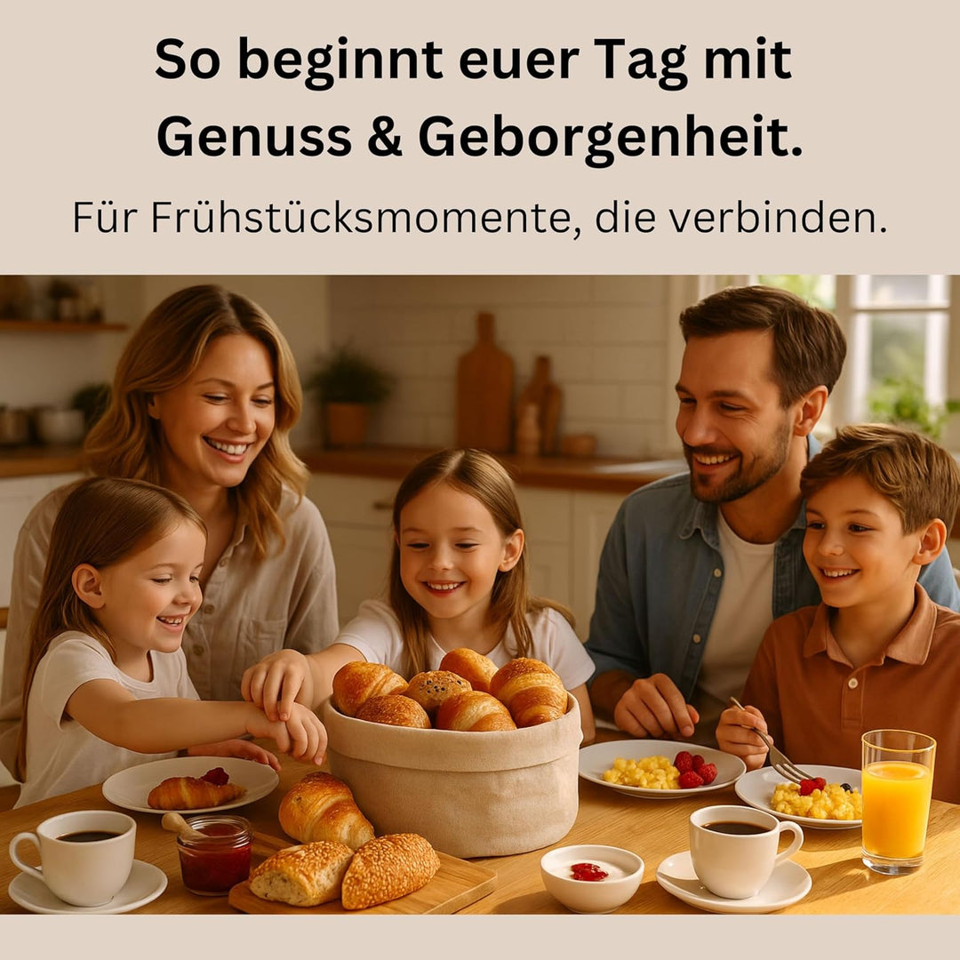 Brotkorb aus Hanf & Baumwolle - nachhaltiger Brötchenkorb für Tisch & Küche - Brotkörbchen plastikfr