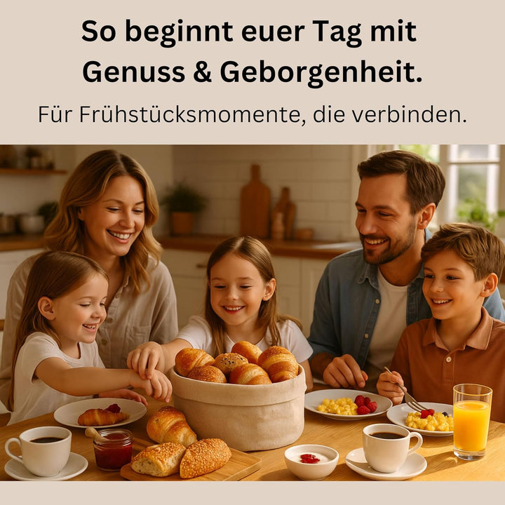 Brotkorb aus Hanf & Baumwolle - nachhaltiger Brötchenkorb für Tisch & Küche - Brotkörbchen plastikfr