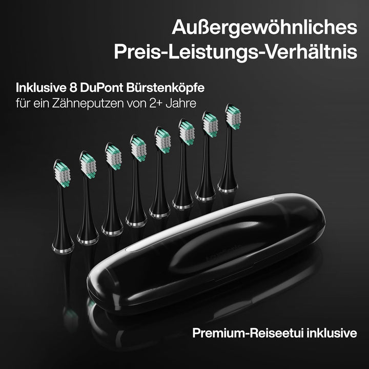 Aquasonic Black Series Ultra Aufheller Zahnbürste - ADA Akzeptierzte Elektrische Zahnbürste - 8 Bürs