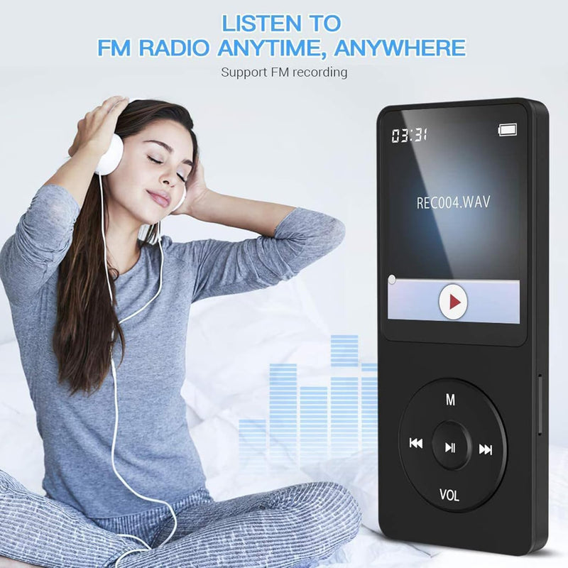 MP3-Player mit Bluetooth 5.0, HiFi-Musik-MP3-Player mit Sprachaufzeichnung für Sport, Laufen, Gehen,