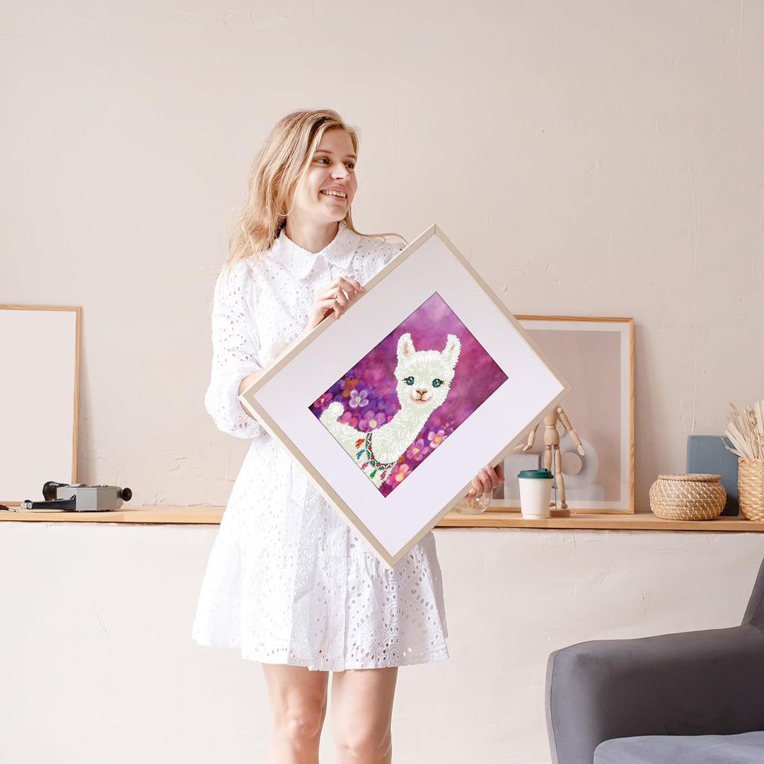 DIAMOND DOTZ DD7.018 - Original 5D Diamond Painting Set Lama Lulu, Kreativset mit 6.119 Diamant Mosa