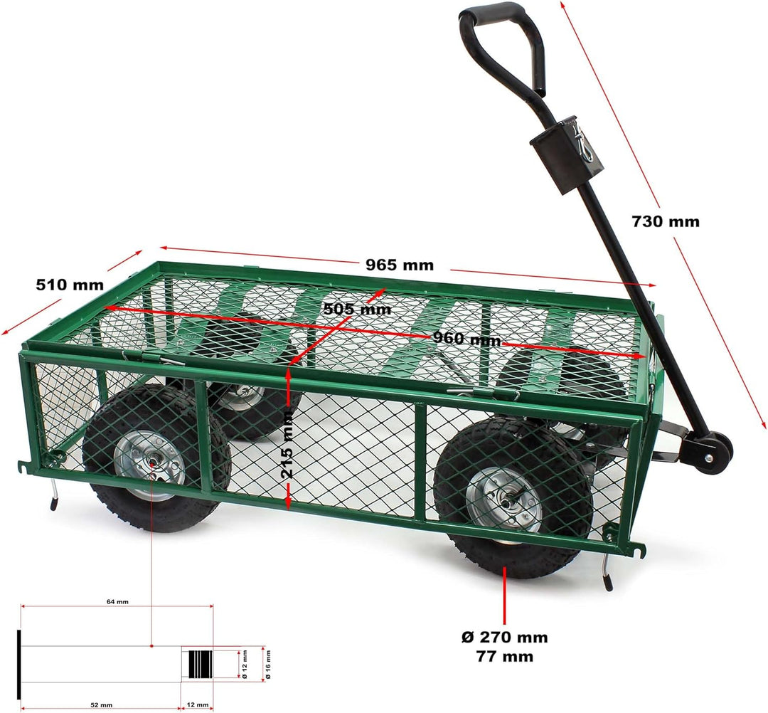 Transportwagen bis 300 kg mit Abnehmbarer Einlegeplane und Ablage