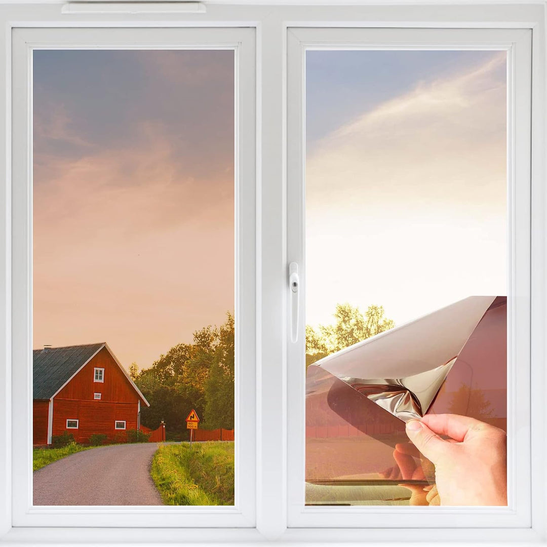 Fensterfolie von innen Durchsichtig von aussen Blickdicht,Sonnenschutzfolie Fenster innen UV-Schutz