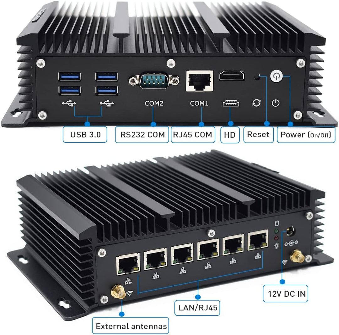 HISTTON Lüfterloser Firewall PC, Firewall Hardware, OPNsense, VPN, Network Security Appliance, Route