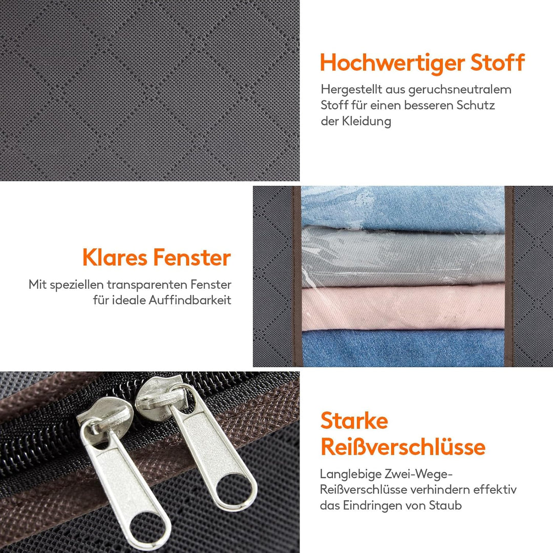 Lifewit 6 Stück 35L Aufbewahrungstasche, Unterbett Aufbewahrungsbox Kleideraufbewahrung, Faltbare Um