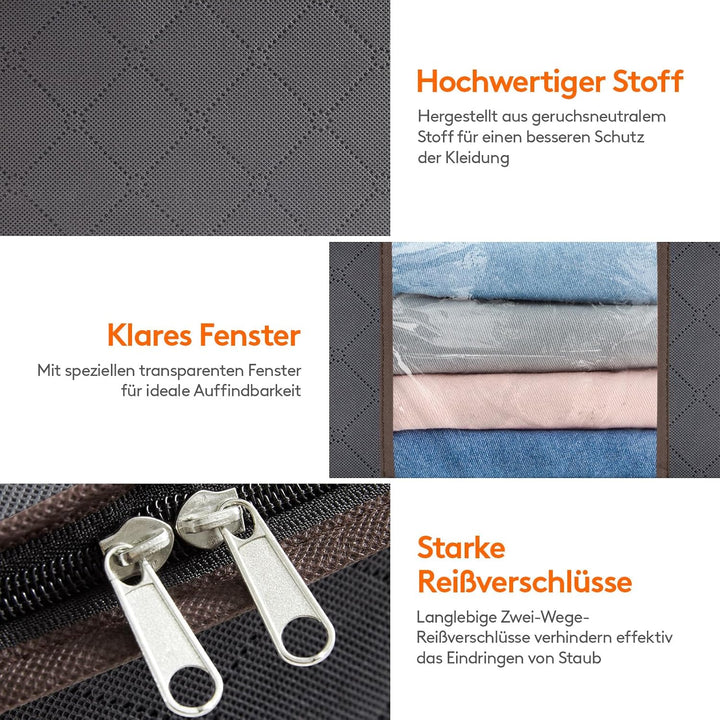 Lifewit 6 Stück 35L Aufbewahrungstasche, Unterbett Aufbewahrungsbox Kleideraufbewahrung, Faltbare Um