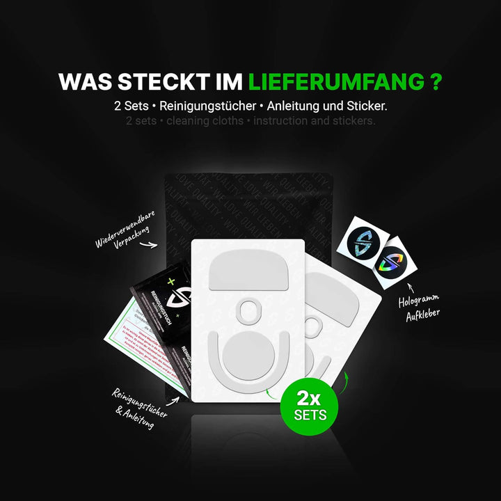 SensoryBoost FPS Glides (2er Set) kompatibel mit Logitech G PRO X Superlight 2, G PRO X2 Superstrike