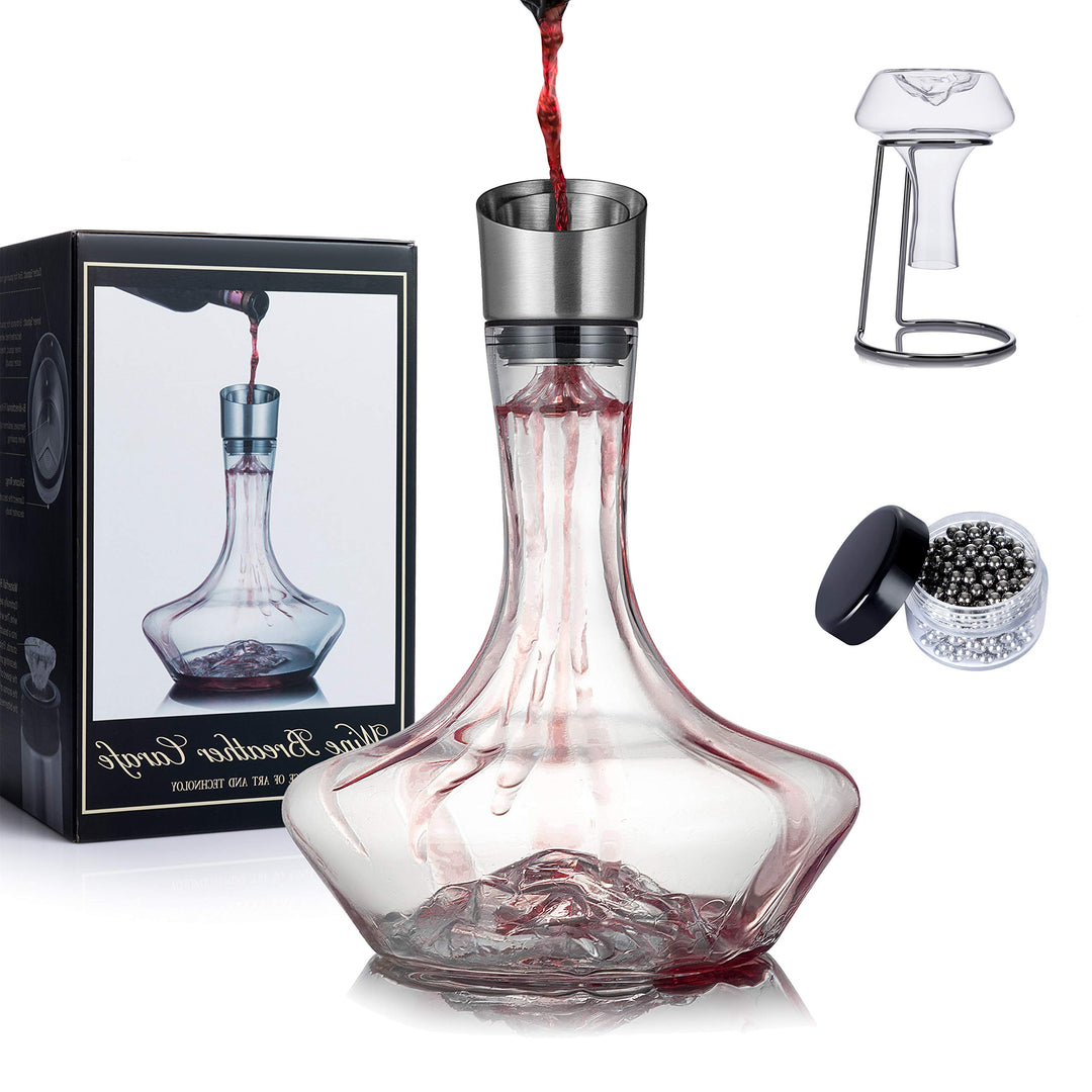 Eisberg Weinkaraffe Set, Weinbelüfter karaffe mit Belüftungsfilter, Trockenständer und Reinigungsper