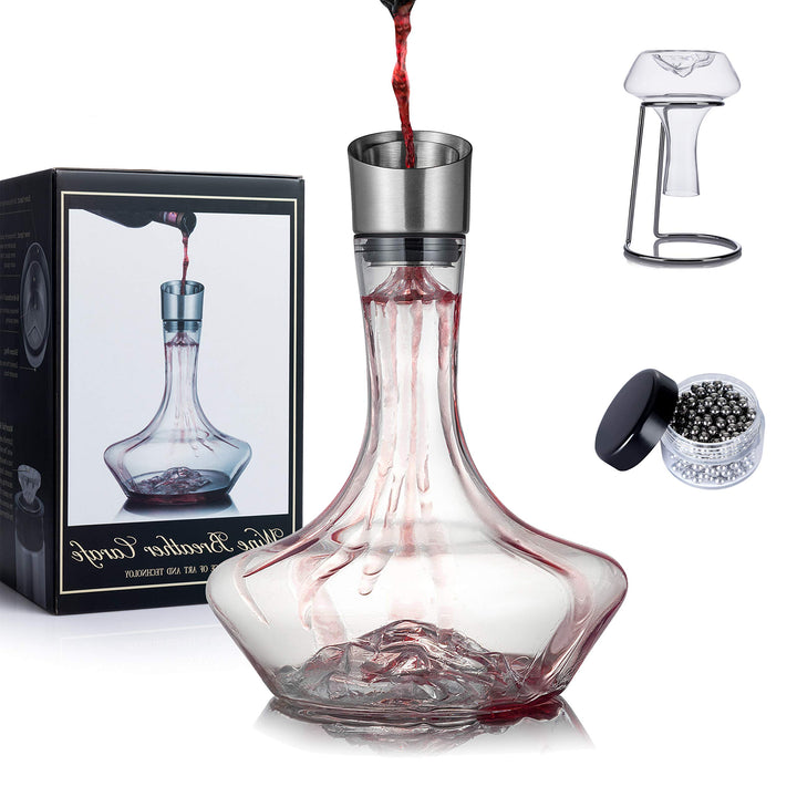 Eisberg Weinkaraffe Set, Weinbelüfter karaffe mit Belüftungsfilter, Trockenständer und Reinigungsper