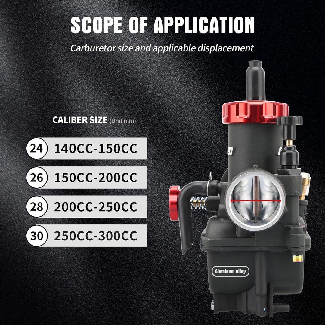 NIBBI Ersatz Hochleistungs-PE28mm Vergaser mit Carb Jets PE-28MM, PE-28MM