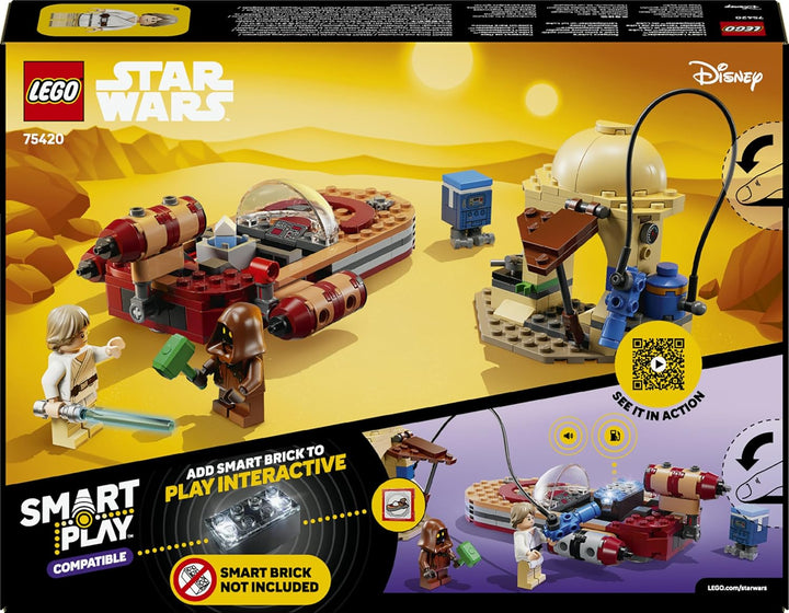 LEGO Star Wars 75420 SMART Play: Lukes Landspeeder - Kompatibles Interaktives Spielzeug inkl. SMART