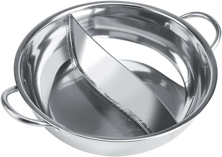 Dicker Hot Pot aus Edelstahl mit Zwei Geschmacksrichtungen und Induktionsherd Verwendbar (30cm), 30c